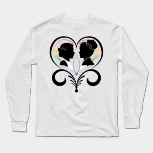 Two Lesbian Pride Brides Inside an Elegant Heart Long Sleeve T-Shirt